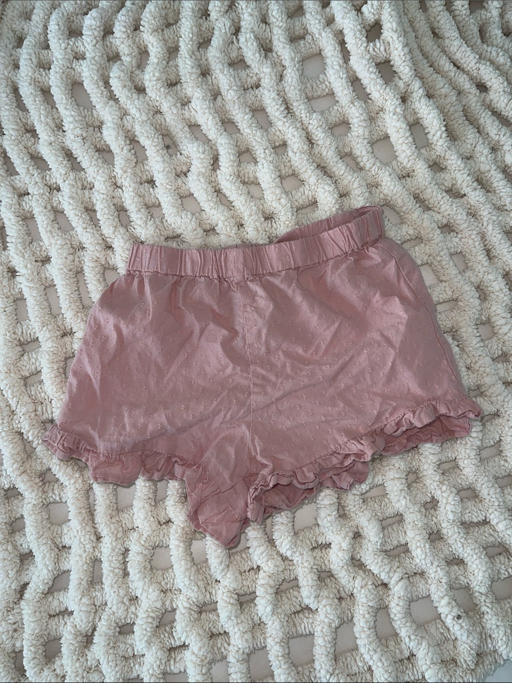 🎀🎀Kids H&M Pink Ruffle dot appliqué Shorts 2T- never worn! 🎀🎀